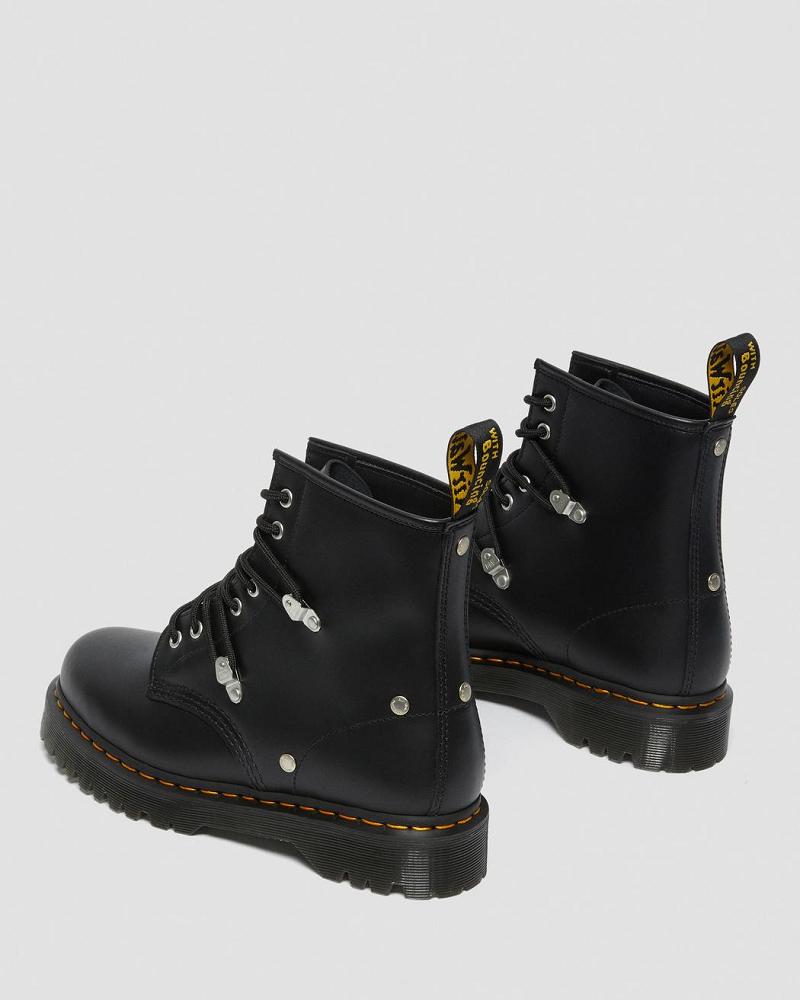 Women's Dr Martens 1460 Bex Stud Leather Lace Up Boots Black | AU 151KOR